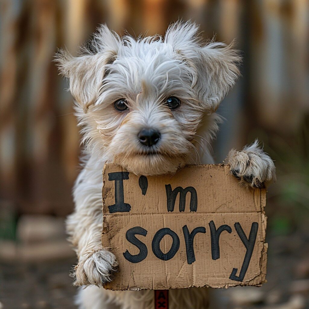 ai generated, dog, apology